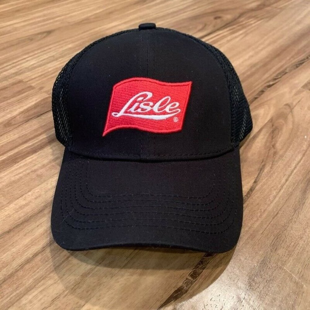 Lisle Unisex Trucker Hat Black Snapback Mesh OSFA